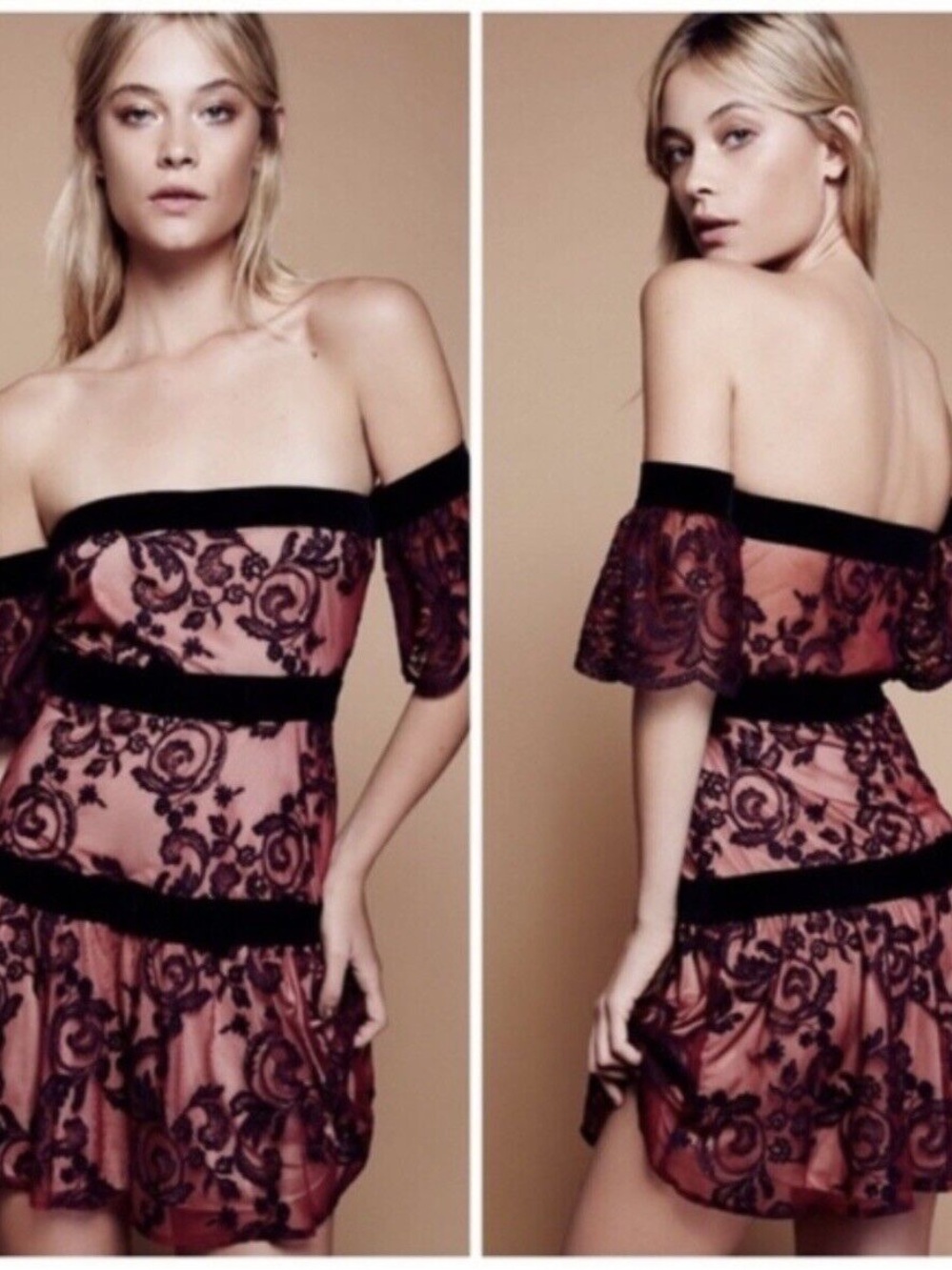 FL&L x Free People Clemence Lace Mini Dress